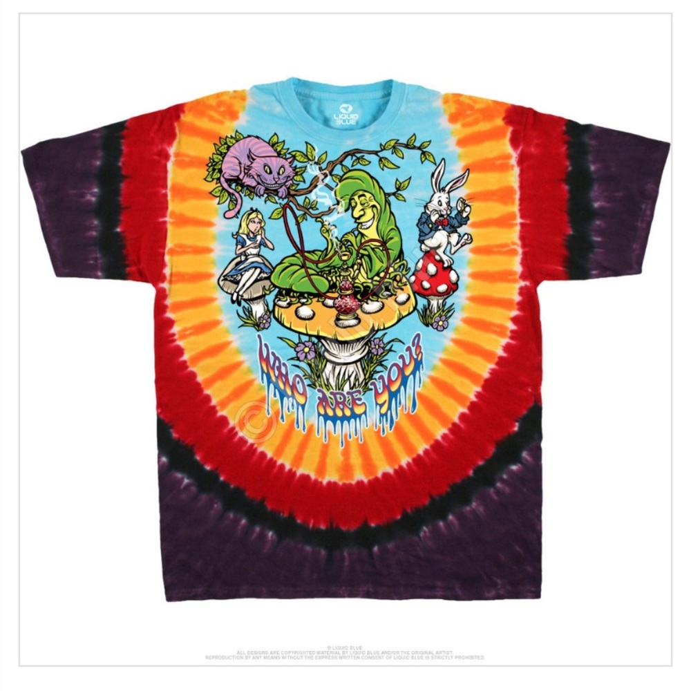 Liquid Blue - All Mad Here Tie-Dye T-Shirt - Medium